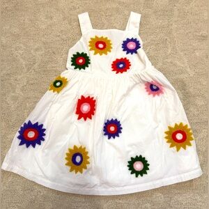 Mini Boden Textured Appliqué Dress, Ivory Flowers
3-4y